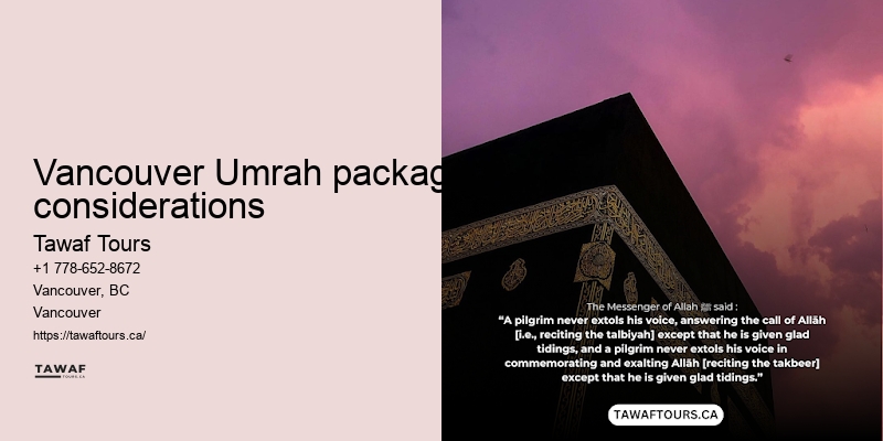 Vancouver Umrah pilgrimage travel