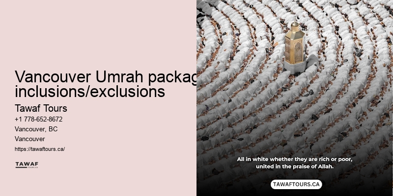 Vancouver Umrah travel price list